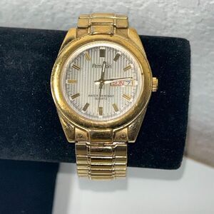 Vtg Men's Watch Armitron 20/1496 2105(3) Quartz Day Date Two Tone Runs Tested